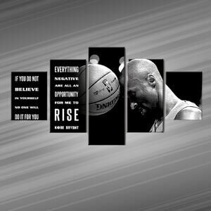 5 piece Basketball Greats Kobe Bryant Canvas Pre-Framed Large Wall Art